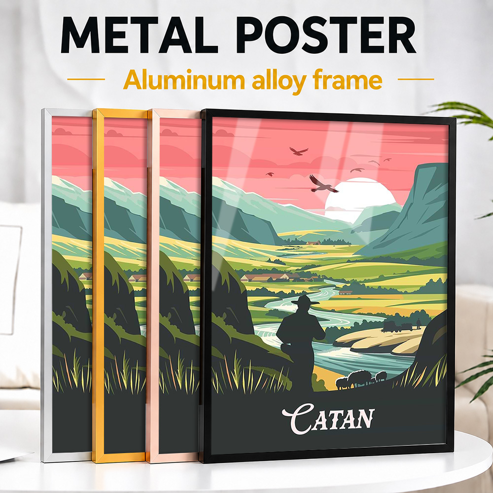 Board Game Catan - Tableau mural encadré en métal sur