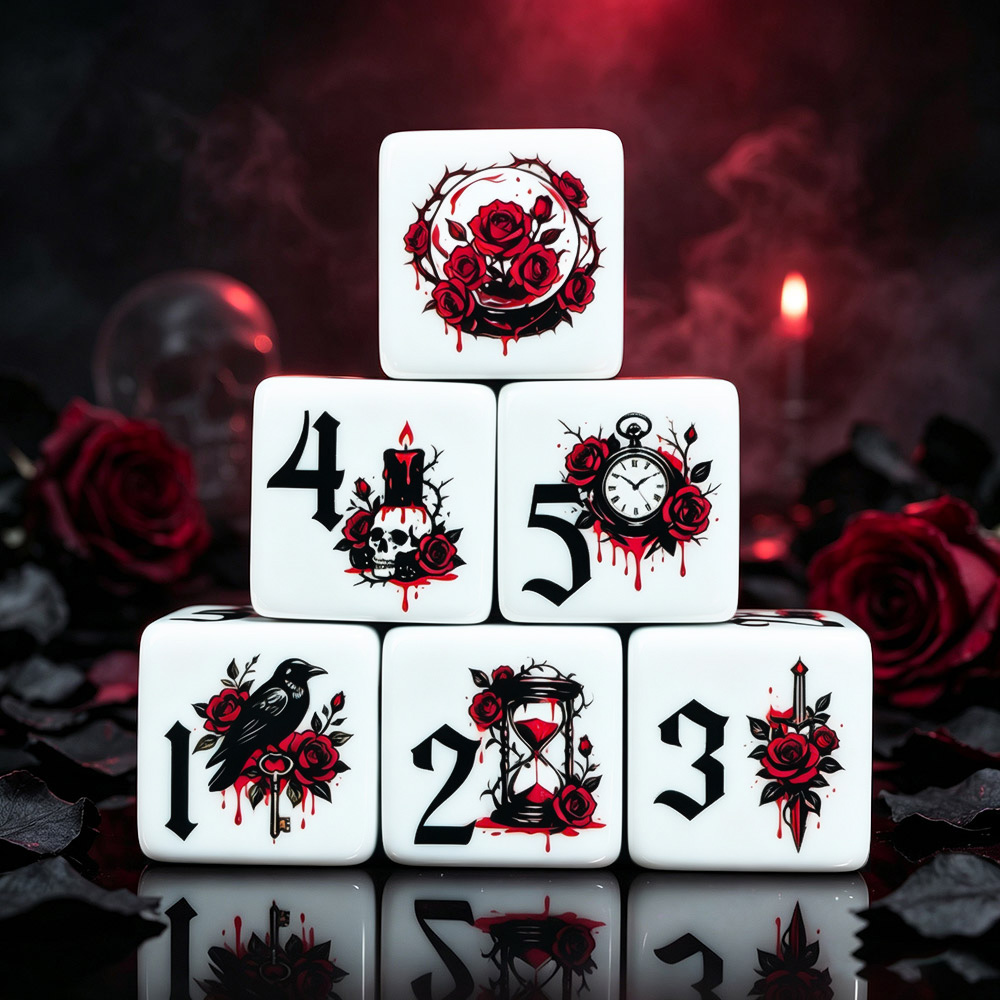 12 dés en acrylique D6 imprimé - Board Game Live avis et prix