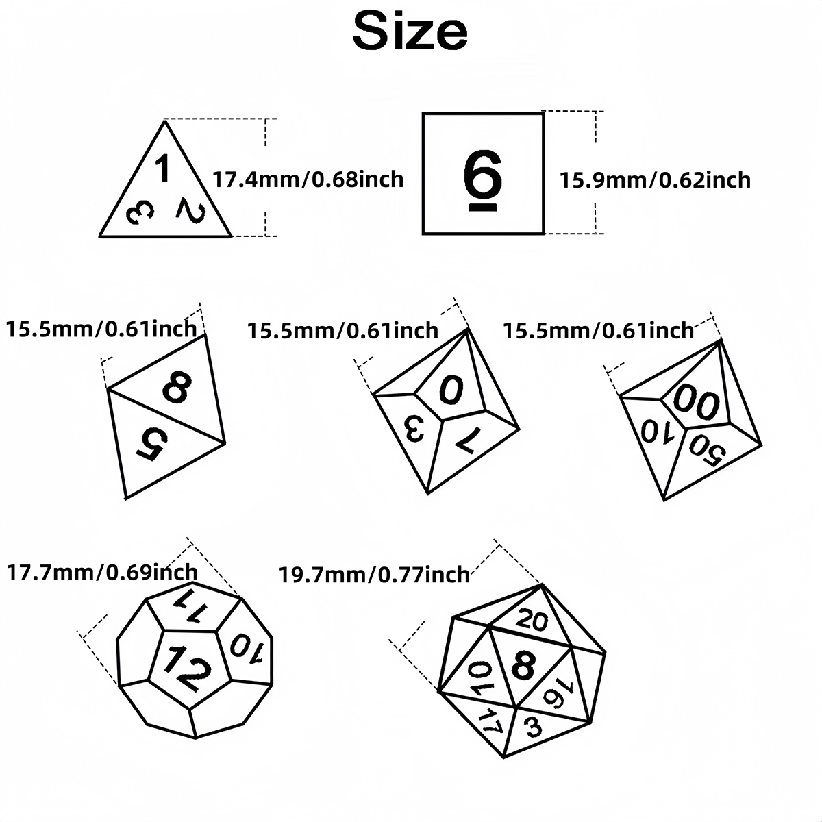 Jeu de dés mdn 7 pièces, dés p - Board Game Live avis et prix