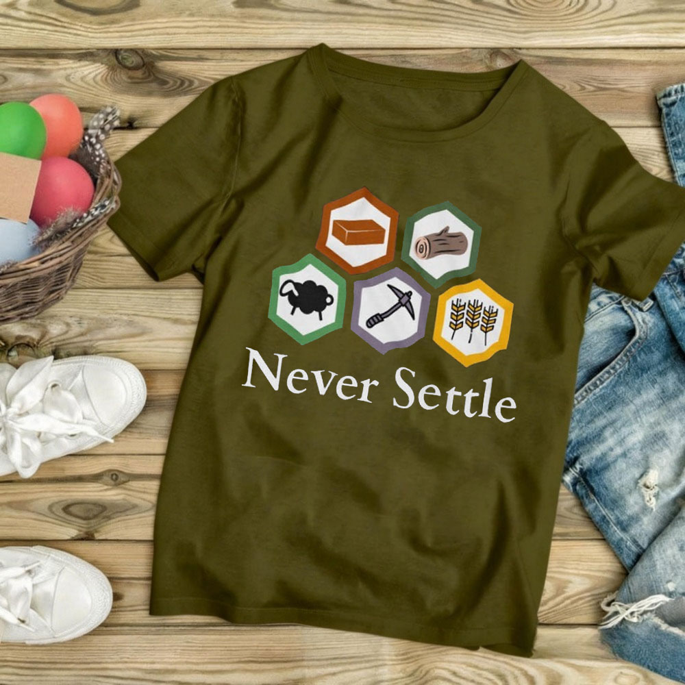 T-shirt vintage Never Settle C - Board Game Catan avis et prix